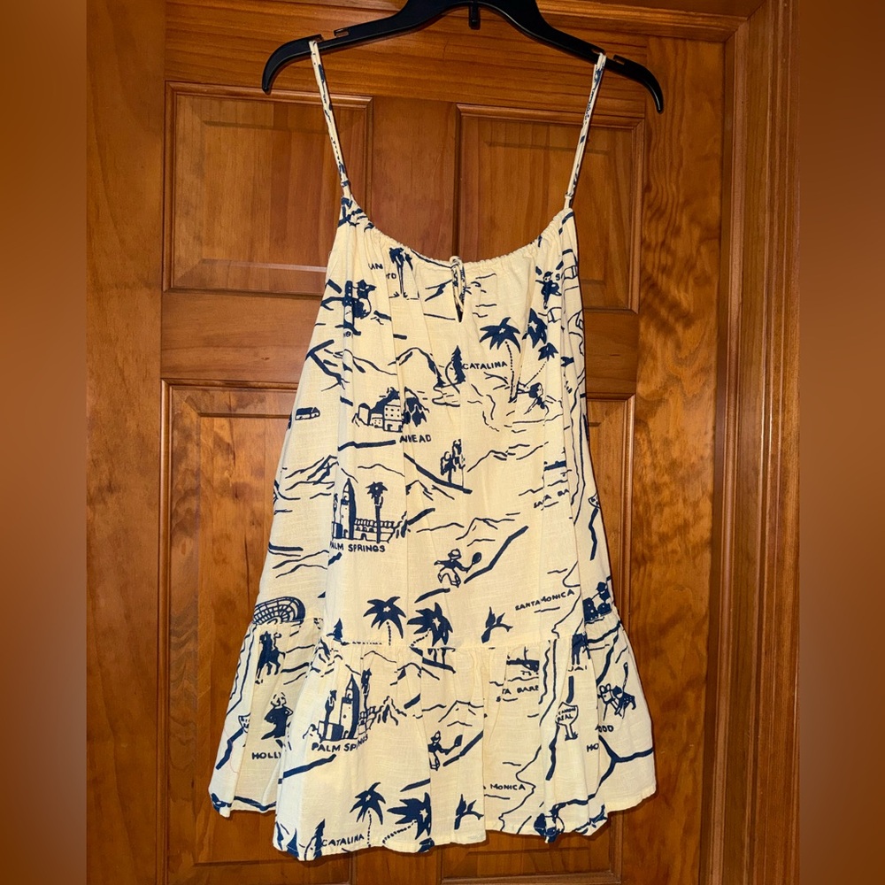 Urban Outfitters Cream and Blue Dress
